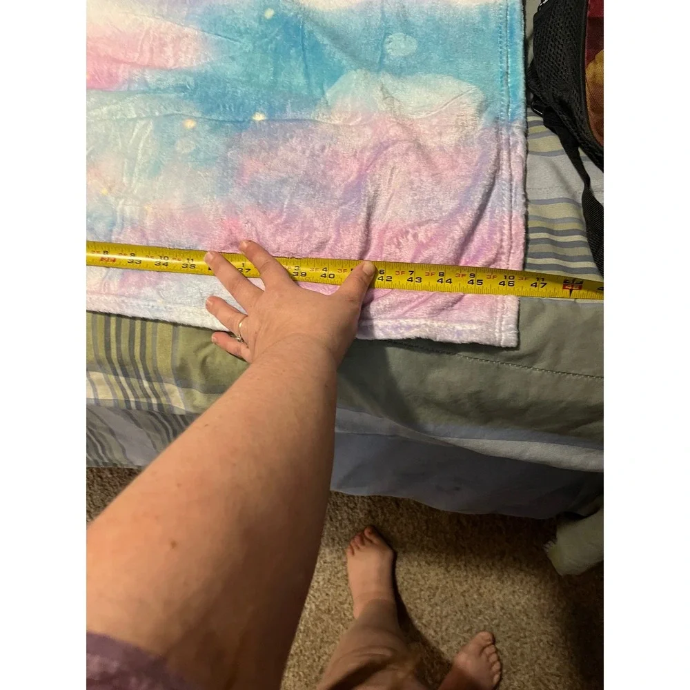 Sanrio Cinnamoroll Celestial Stars Moon Plush Throw Blanket Blue Pink‎ 60x50